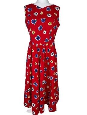 Lanz Originals Red Floral Dress